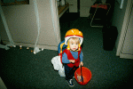 Trick or treating at Dad's office