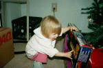 Playing her keyboard