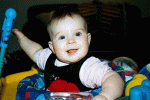 Hilde in her exersaucer