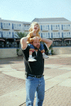 Maeve on Dad's shoulders