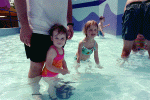 Hilde and Maeve in the wading pool