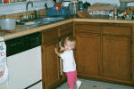 Getting in to the kitchen cabinets
