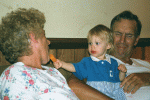 Sharing the ice pop with Grandma