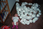 Two weeks worth of diapers